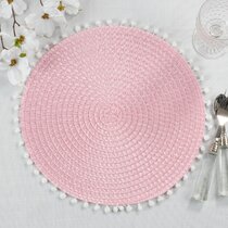 light pink round placemats